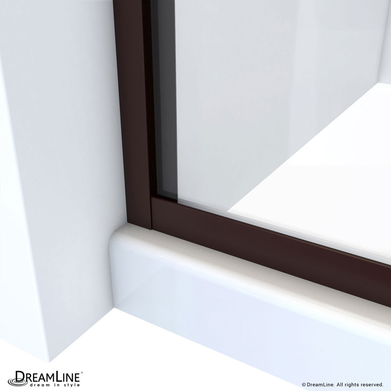 DreamLine Alliance Pro LT 56 - 60 inch W x 57 3/8 inch H Semi-Frameless Bypass Tub Door in Brushed Nickel and Clear Glass