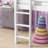 Twin Size Low Loft Bed with Slide, Ladder and Safety Guardrails-799108609