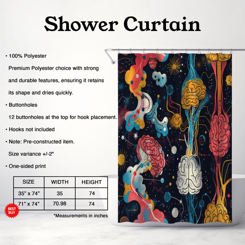 Système de rideau de douche Premium, H 74 po x l 71 po