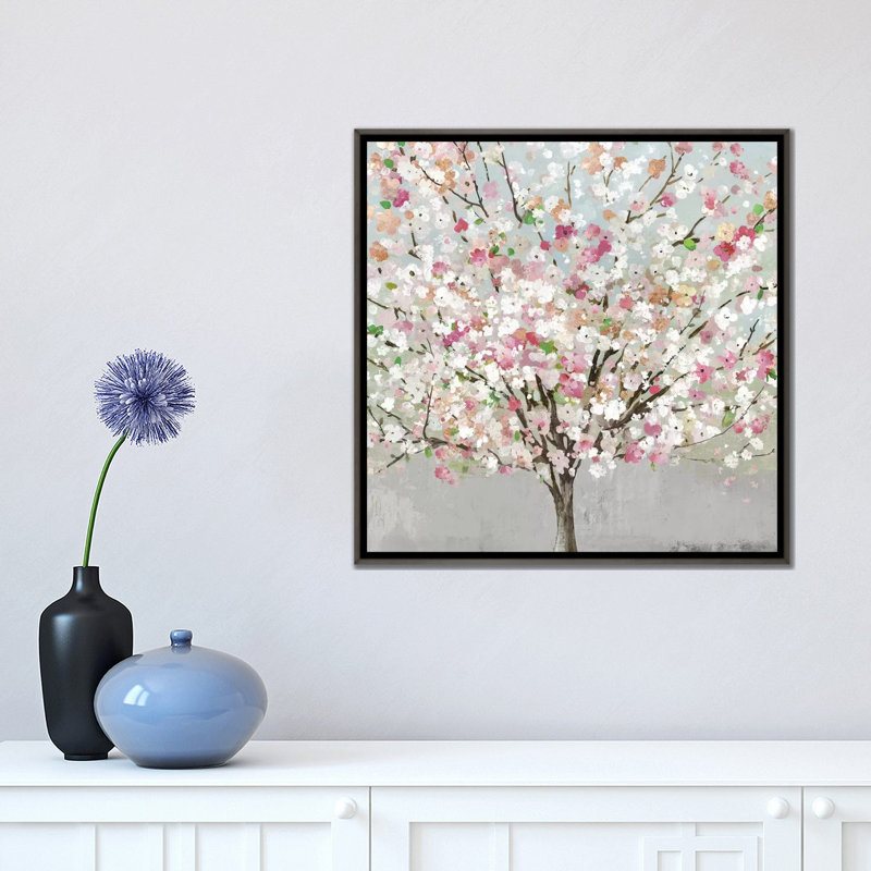 « spring love » par allison pearce, reproduction d’art, H 18 po x l 18 po x P 1,5 po, Toile avec cadre en bois classique