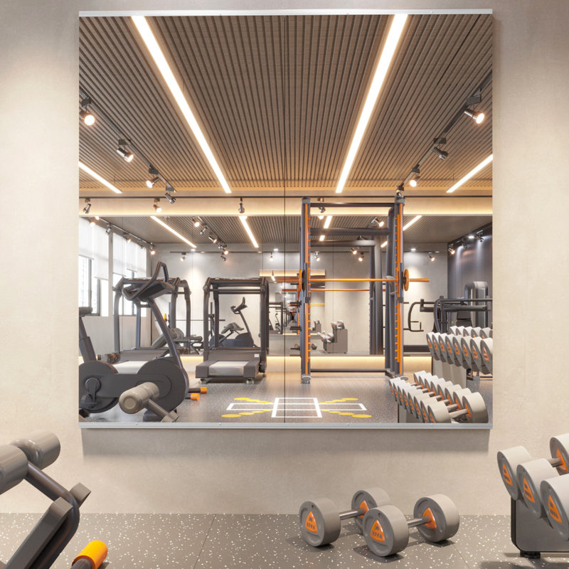 Miroir de salle de sport rectangulaire, 48" x 24"- 2pcs