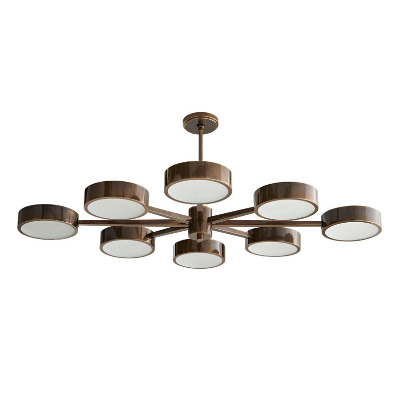 Linus 8 - Light Chandelier, Heritage Brass