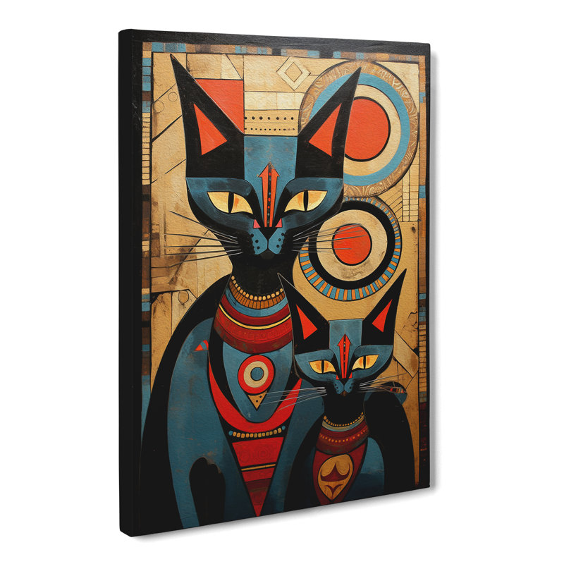 Egyptian Cat Constructivism No.4 - No Frame Print, 60cm H x 40cm W x 3cm D