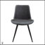 Ensemble de table de salle à manger moderne 5 pièces avec 4 chaises rembourrées, plateau en pierre frittée et pieds en métal noir pour les cuisines contemporaines-1241842634