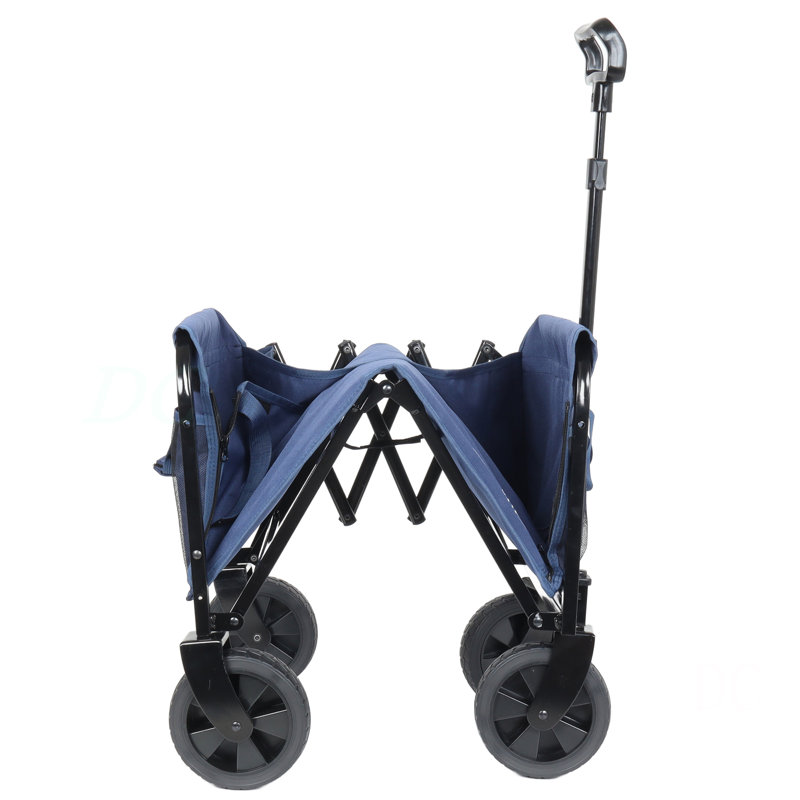 Chariot tout-en-un convertible pliant à 4 roues avec siège et laisse pour chien - Chariot utilitaire pliable robuste pour le camping, la plage, le magasinage - Siège polyvalent et espace de rangement