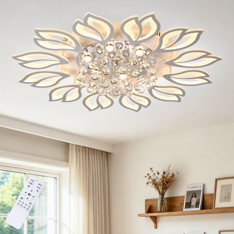 Izzabella 12 - Light 40.75" Acrylic LED Flush Mount, White