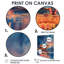 Carrousel de contes de fées orange et bleu - ensemble de 6 reproductions d'art sur toile-1938049508-1938049509