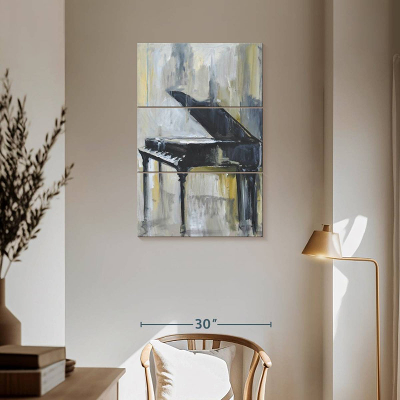 Abarca Piano In Gold I, 57" H x 36" W