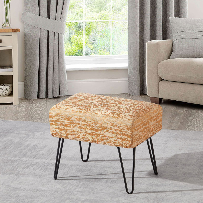 48.3cm Wide Rectangle Solid Colour Standard Ottoman, Honey Gold
