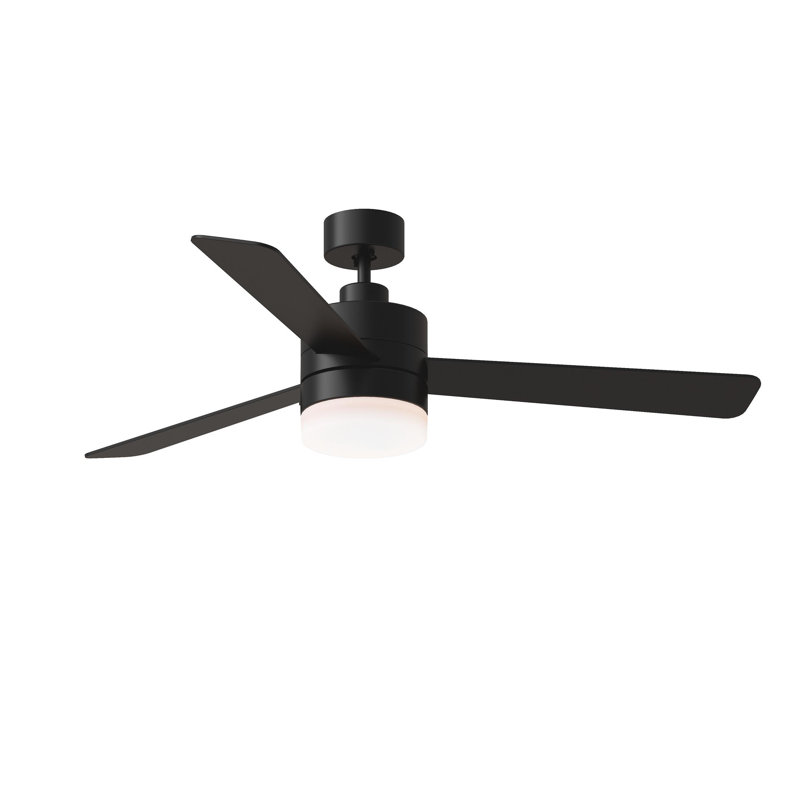 Ventilateur de plafond standard à 3 pales Adna avec commande murale et ensemble d'éclairage inclus, Nuit noire, Nuit noire
