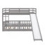 Lit superposé simple au-dessus d'un lit simple avec glissière et échelle, gris-1562581056