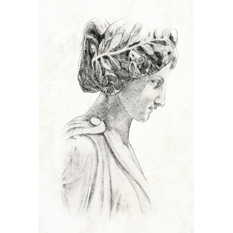 Greek Statue I by Annie Warren - Drawing Print, Wrapped Canvas, 91 cm H x 61 cm W