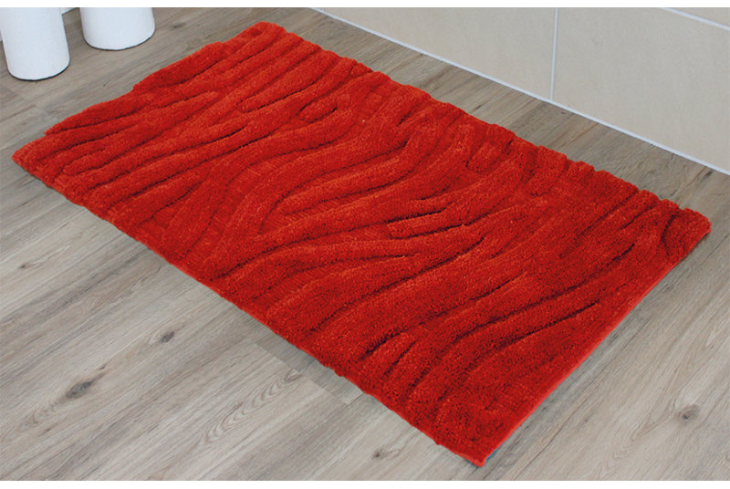 Badteppich Welle, 70 x 120cm, Red