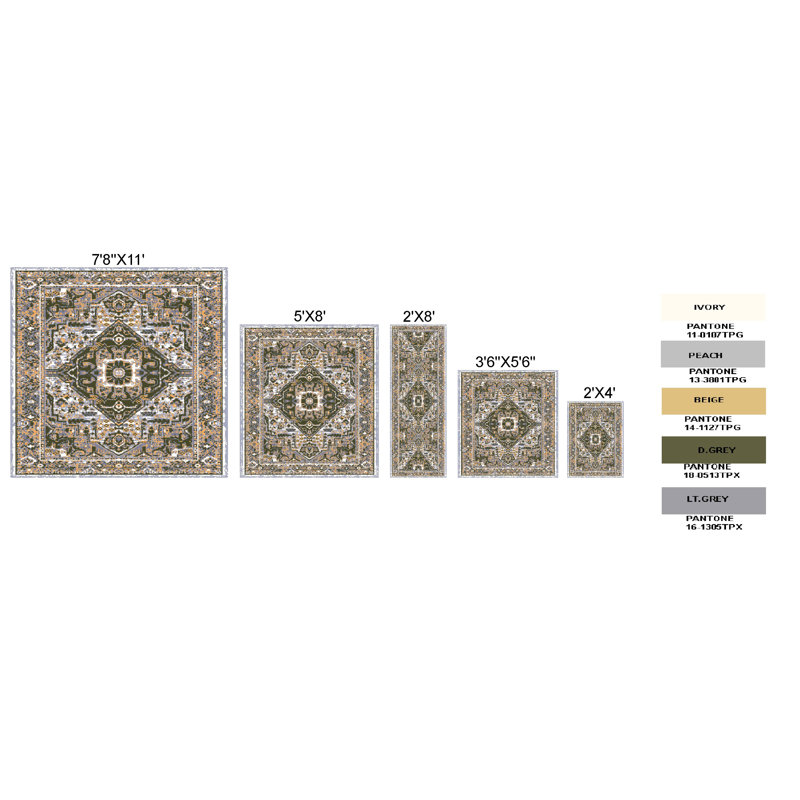 Oriental Indoor Rug, Rectangle 5' x 8'