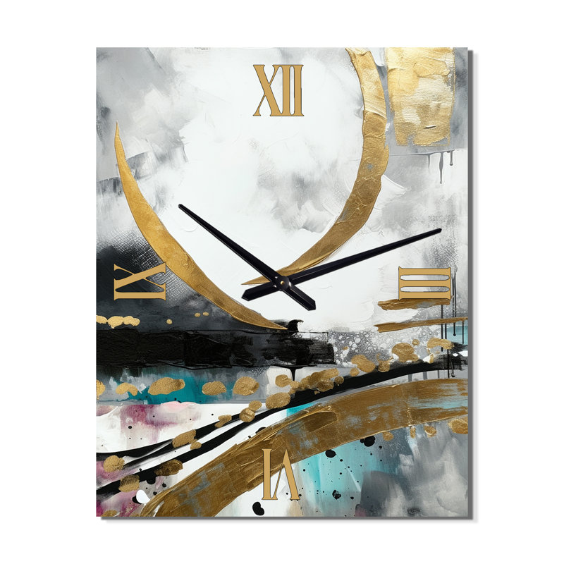 Iokua - Horloge murale abstraite en marbre, H 28 po x l 12 po x P 1 po