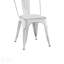 Ensemble de 4 chaises de salle à manger en métal blanc mat sablé avec une hauteur de siège de 18 pouces, empilable et durable pour une utilisation intérieure et extérieure-1372609636-1372609640