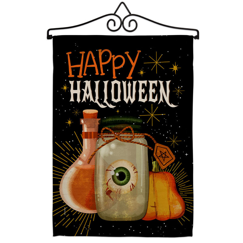 Double Sided 18.5'' H x 13'' W Polyester Halloween Flag Set