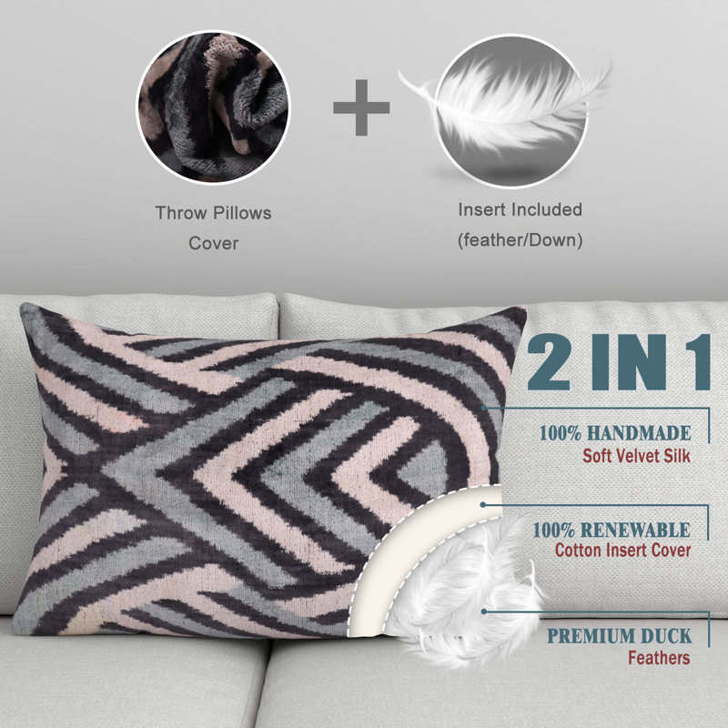 Lumbar Pillow Cover & Insert, Chevron