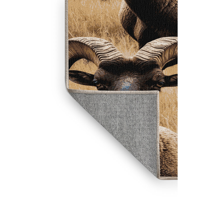  Tapis lavable Bighorn Sheep, Carré 5 pi