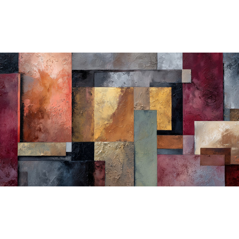 Abstract Wallpaper Geometric Removable Modern Wall Double Roll, Textured Non-Pasted, 100"x96"