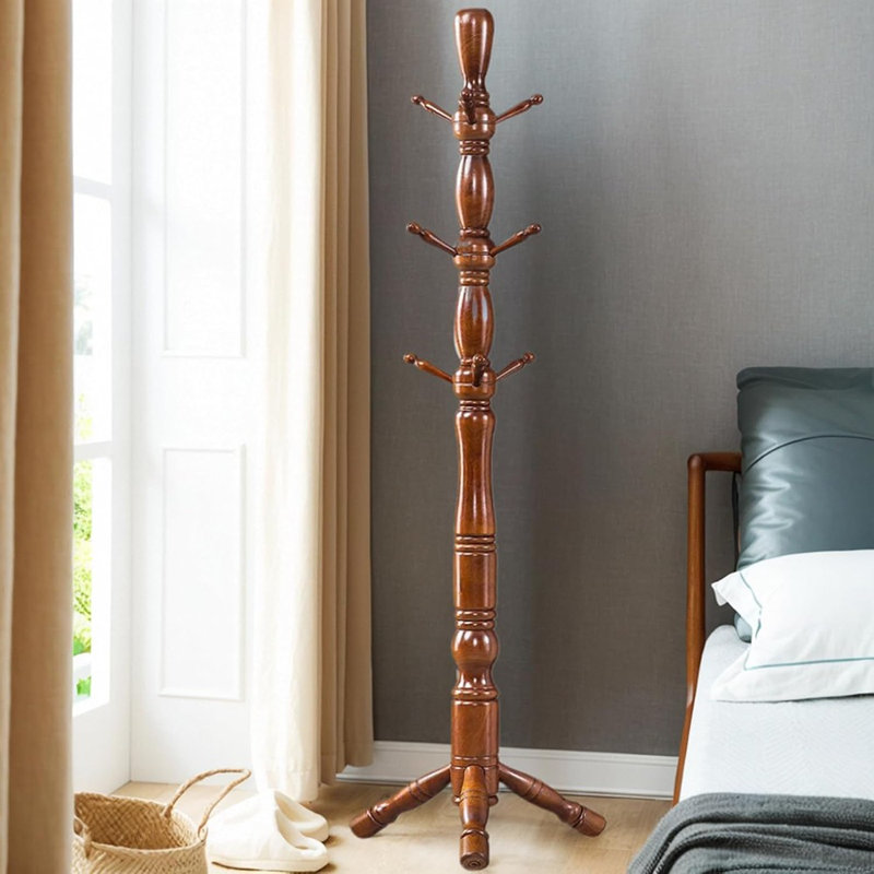 Portemanteau en bois, portemanteau triangulaire stable avec 3 ...
