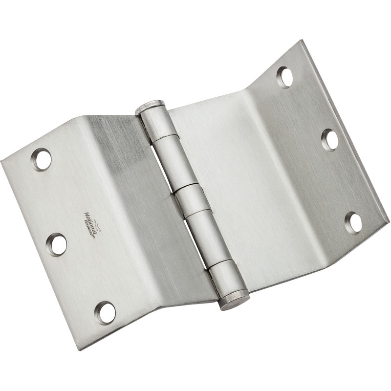 Charnières de porte décalées 1,8 "H x 6,2" 1,8, Chrome satiné