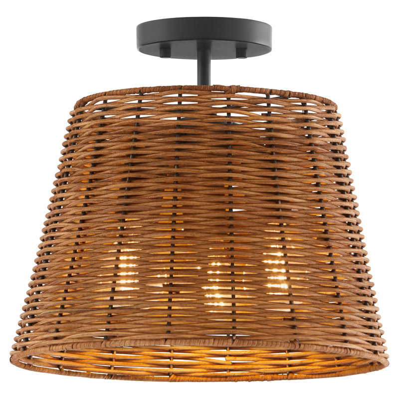 3 Light Semi Flush, Matte Black