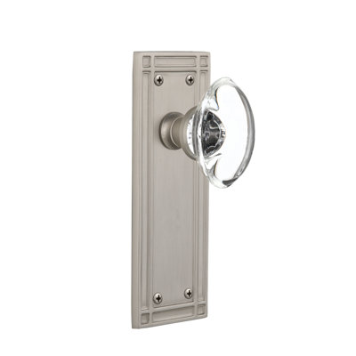 Plaque de mission avec bouton de porte ovale en cristal transparent