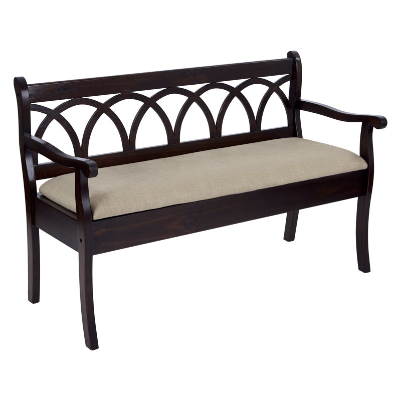 Banc de rangement à couvercle rabattable Ogburn, Noir antique