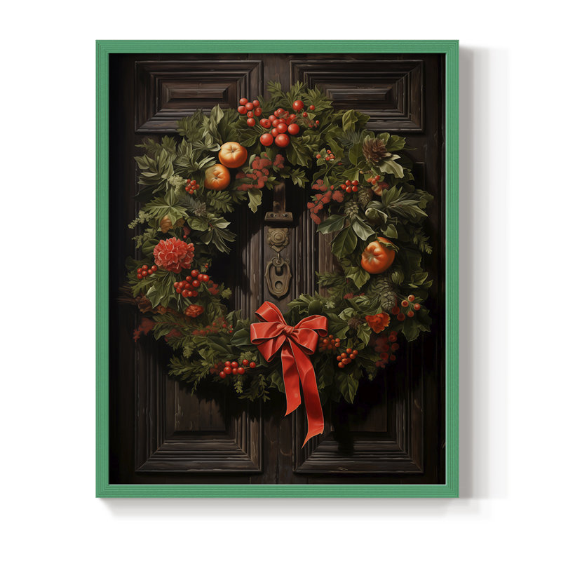 «Christmas Holiday Art DCLXI», reproduction d'art encadrée - bois massif, H 21 po x l 17 po, Vert