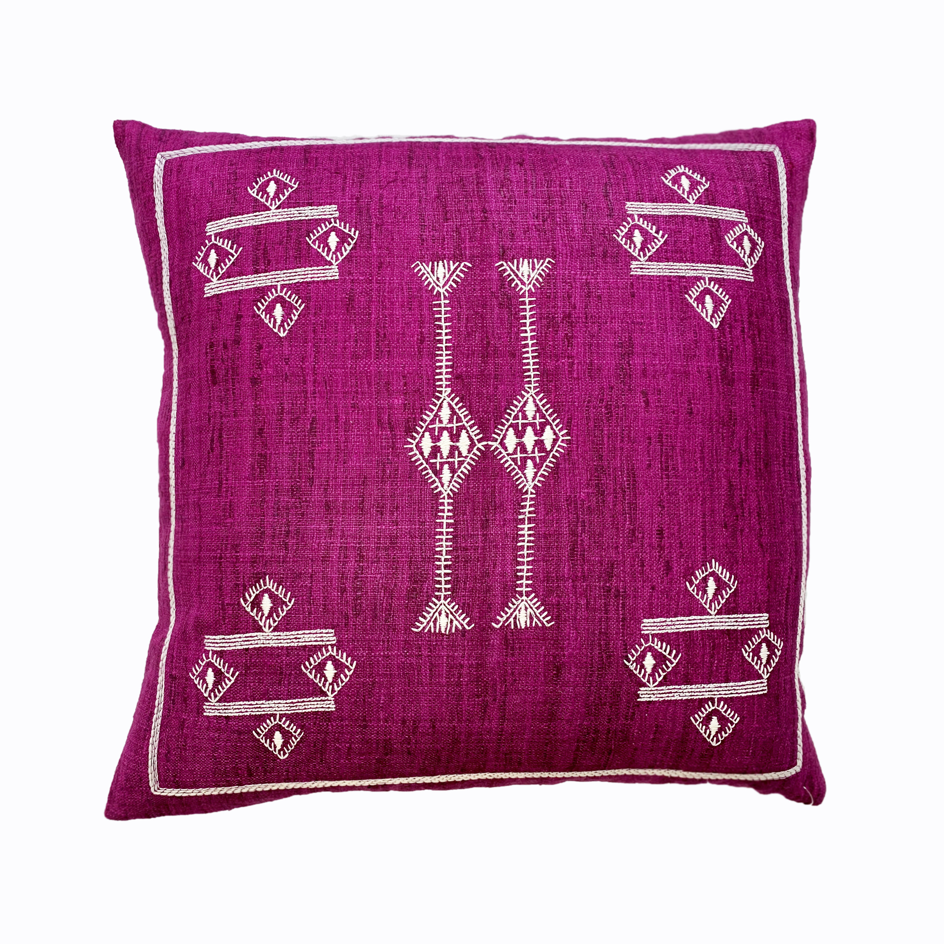 Jiti Indoor Circle Embroidered Patterned Silk Square Throw Pillows