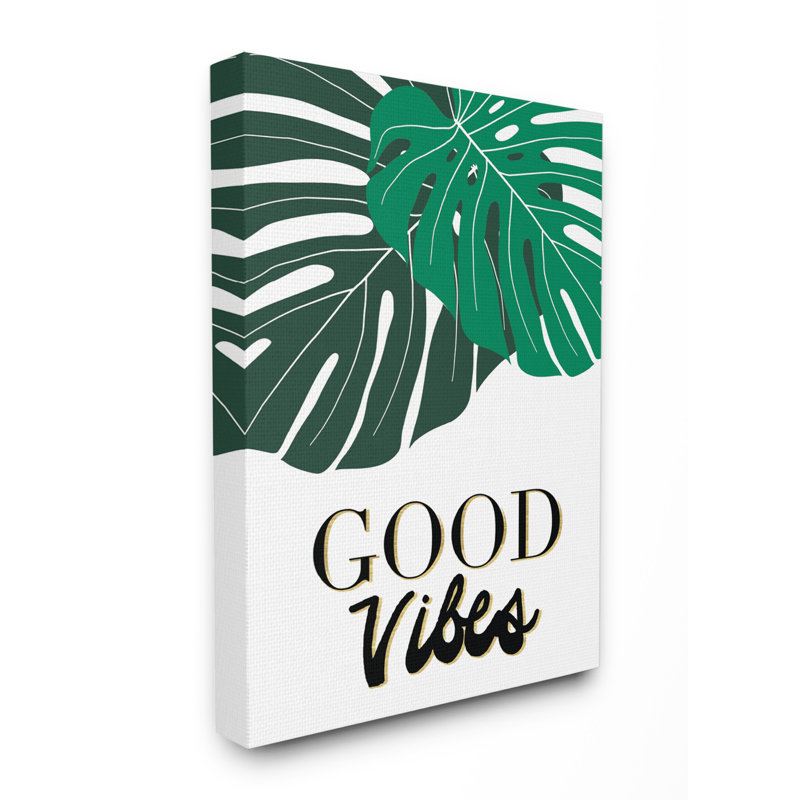 «Good Vibes Tropical Monstera», impression, Toile, H 40 po x l 30 po x P 1,5 po