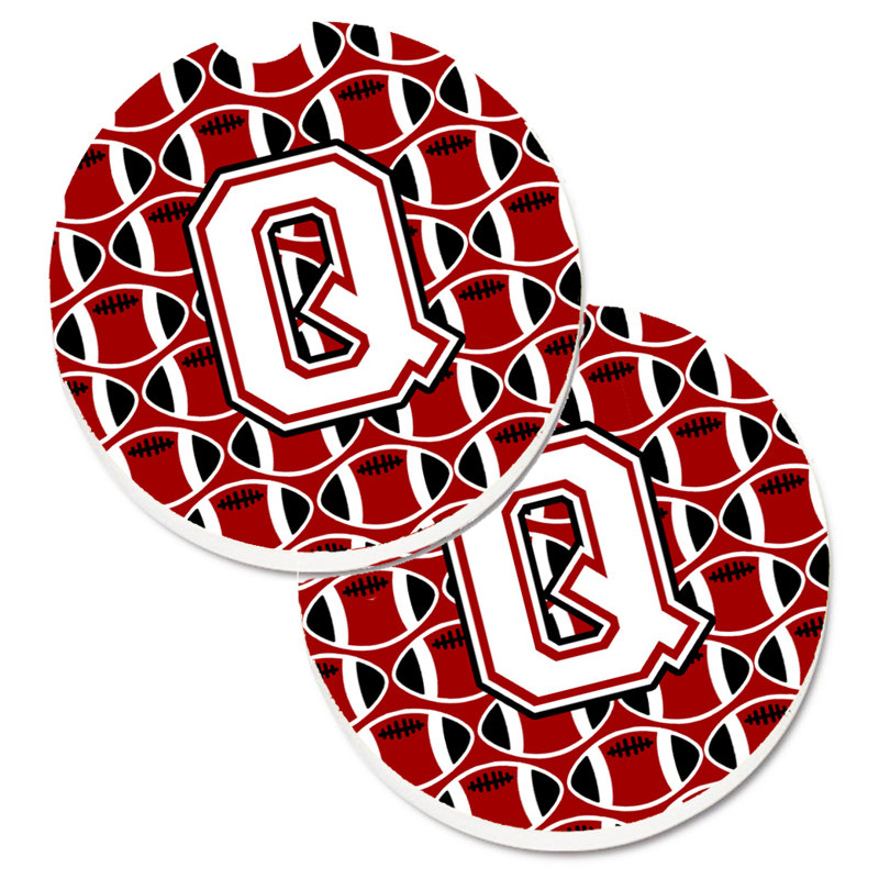 Sous-verre de football, Q, Cardinal / blanc