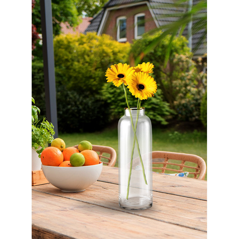 Petit vase cylindrique en verre transparent Everly Quinn, H 11,5 po x l 4 po x P 4 po