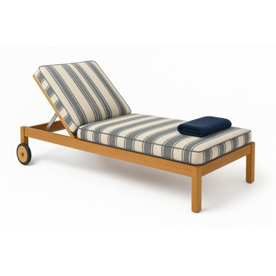 Chaise longue d'extérieur en teck Jean-Luc