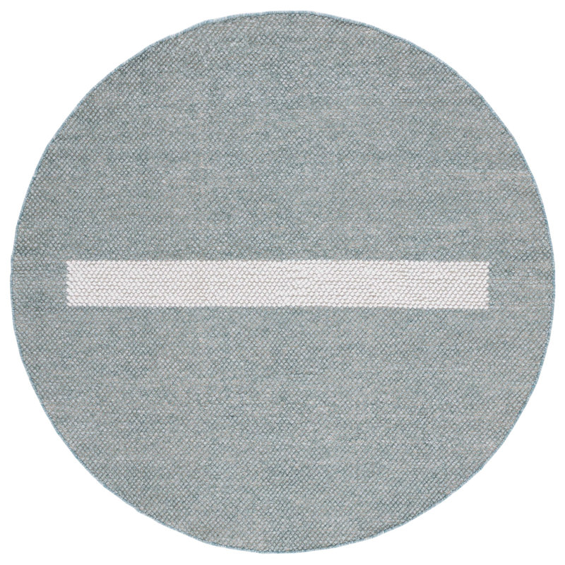 Denbhi Flat Weave Wool Rug, Round 6'