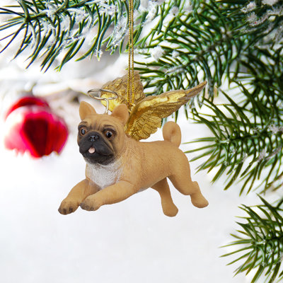 Ornement en forme d'ange pour chien «Honor the Pooch Pug»