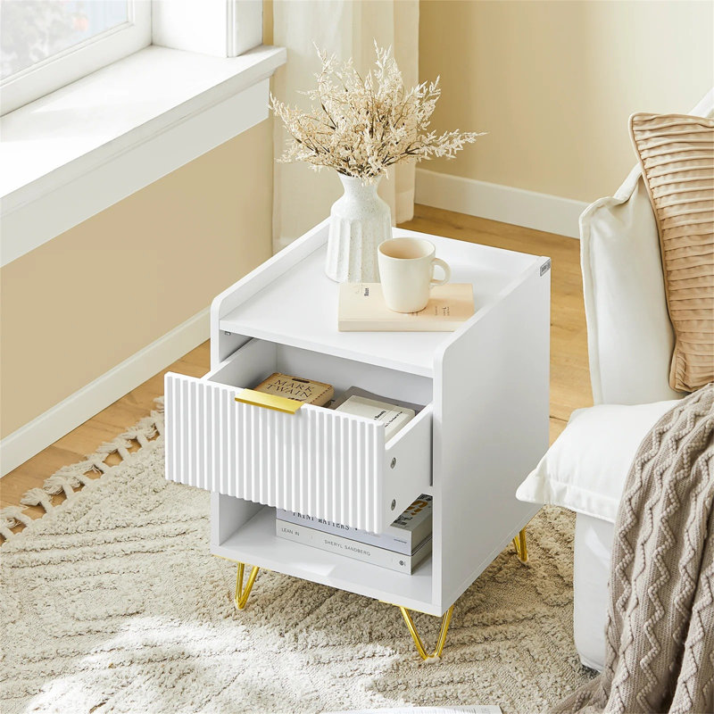 40cm W Manufactured Wood Bedside Table