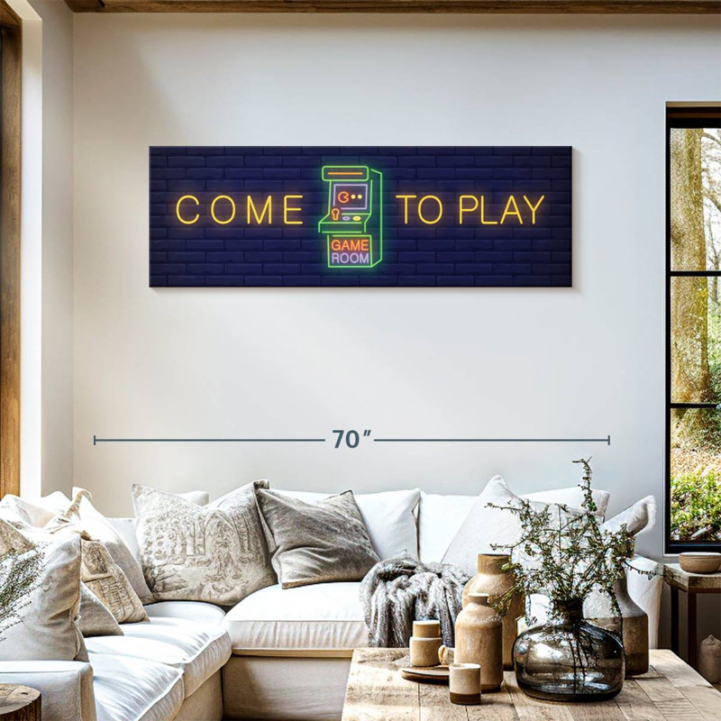 " Come To Play Game Room " by Logic Nerds, 18" H x 54" W x 1.25" D