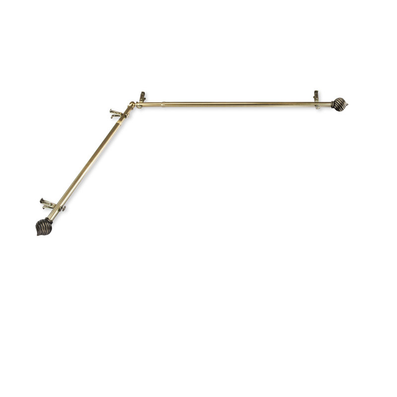 Tringle à rideaux simple Sebergham, 120 po à 170 po, Laiton antique