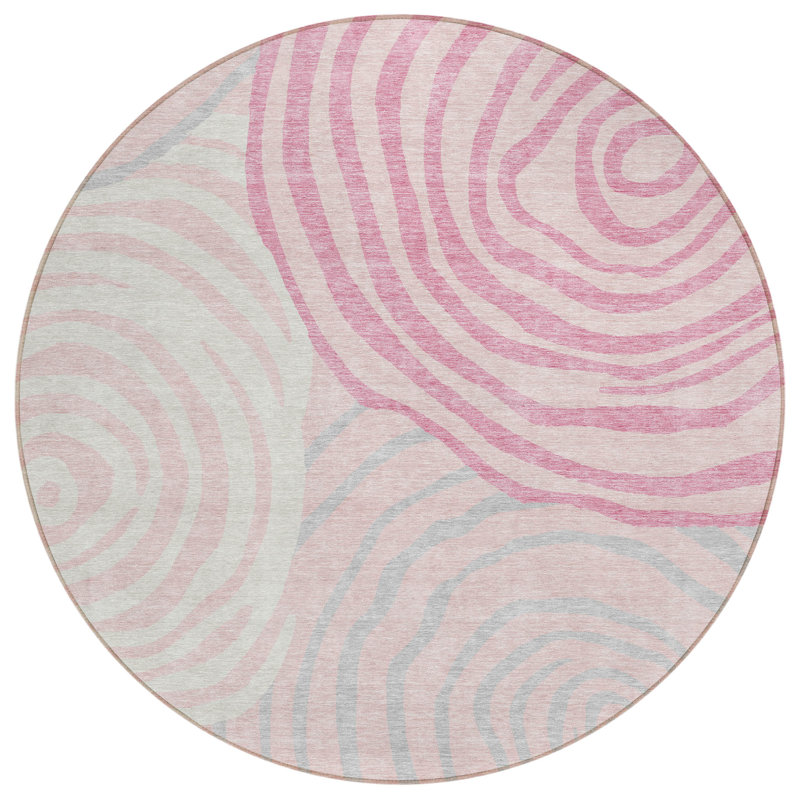 Leis Abstract Indoor Rug, Round 8'