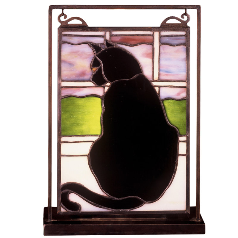 Cat in Window Lighted Mini Tabletop Window Panel