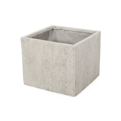 Magnesium Oxide Planter For Outdoor Decor - 22" W X D 19.24" H Lightweight Concrete No Assembly Elegant Front Walkway 22"X22"X19.24" Construction