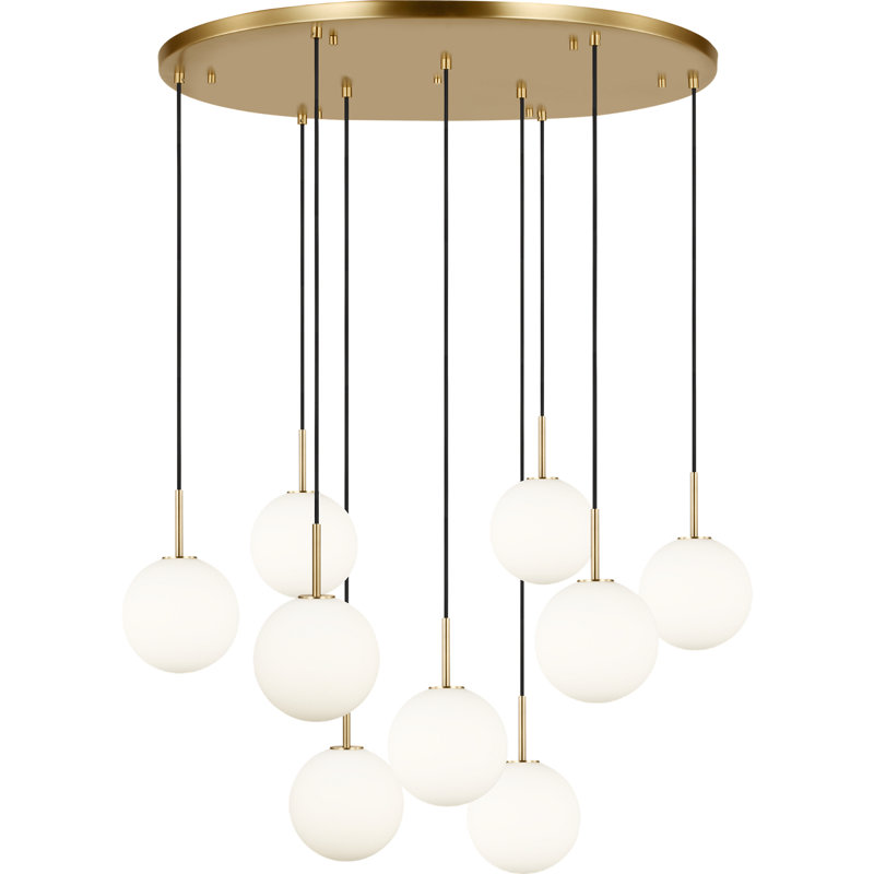Thadine Richard June Modern Sorelle Chandelier, Estate Brass