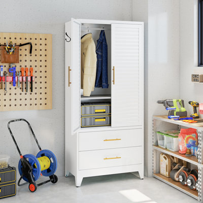 Metal Roye Closet with 2 Doors and Drawers