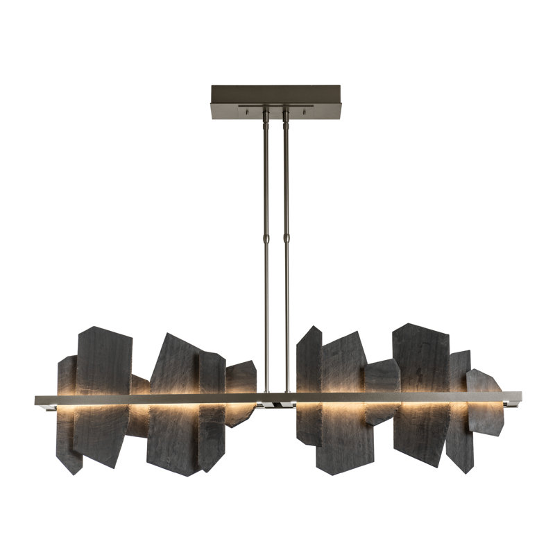 Ardesia 1 - Light Kitchen Island Linear LED Pendant with Slate Accents, Oil Rubbed Bronze