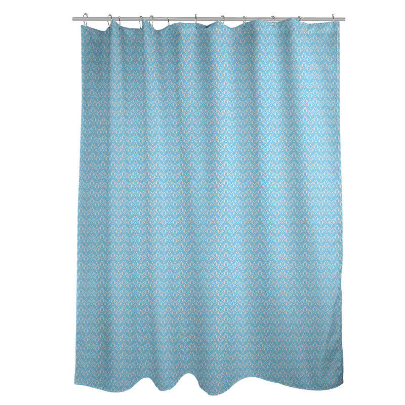 Rideau simple art déco, Bleu sarcelle rayé 2