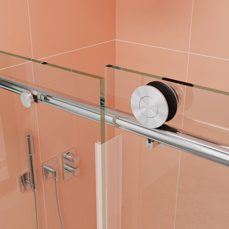 Opal Mirage MCOCOD 56" - 60" W x 60" H Single Sliding Frameless Soft Closing Shower Door with 5/16"(8mm) Clear Glass