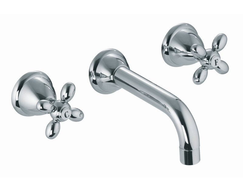 Olivia 2 Handle Wall Roman Tub Faucet with Diverter, Chrome