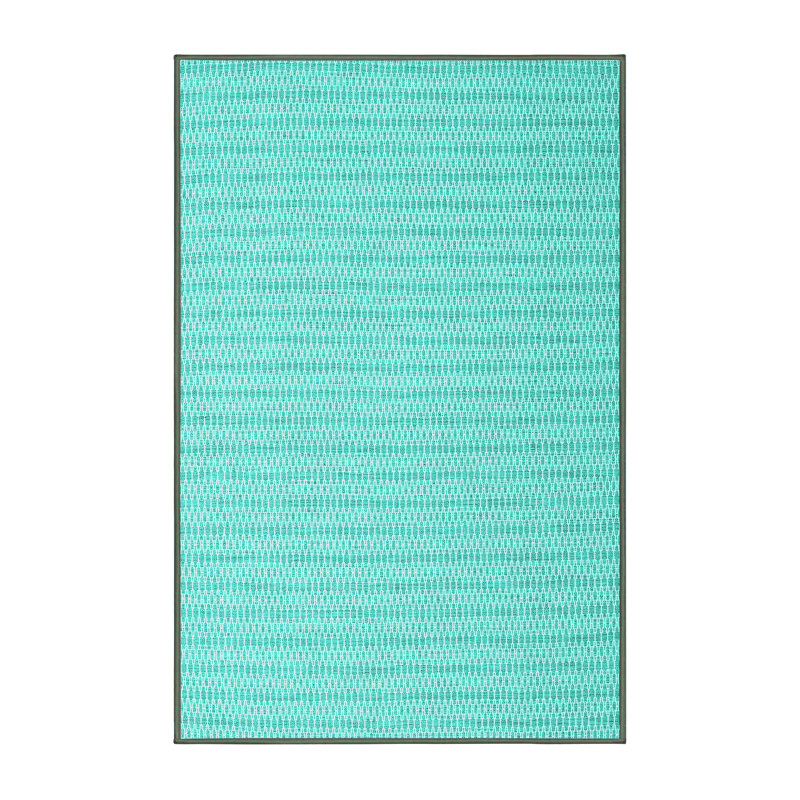 Tapis bleu uni en laine / polyester tissé à la machine 6 pi x 9 pi Adalyne